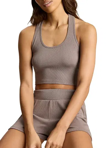 Commando Women's Better Than Basic Pima Cotton Crop Tank - Truffle | Thumbnail 6 Commando Women's Better Than Basic Pima Cotton Crop Tank - Truffle | Thumbnail 6