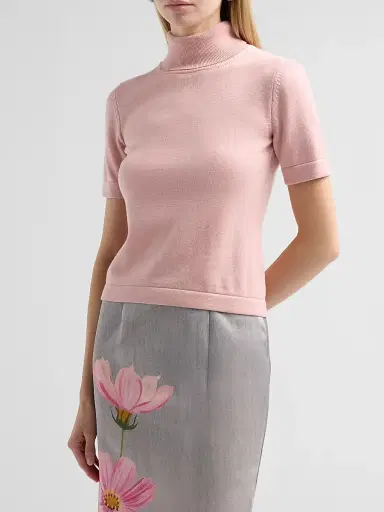 Oscar de la Renta Women's Turtleneck Wool Top | Thumbnail 4 Oscar de la Renta Women's Turtleneck Wool Top | Thumbnail 4