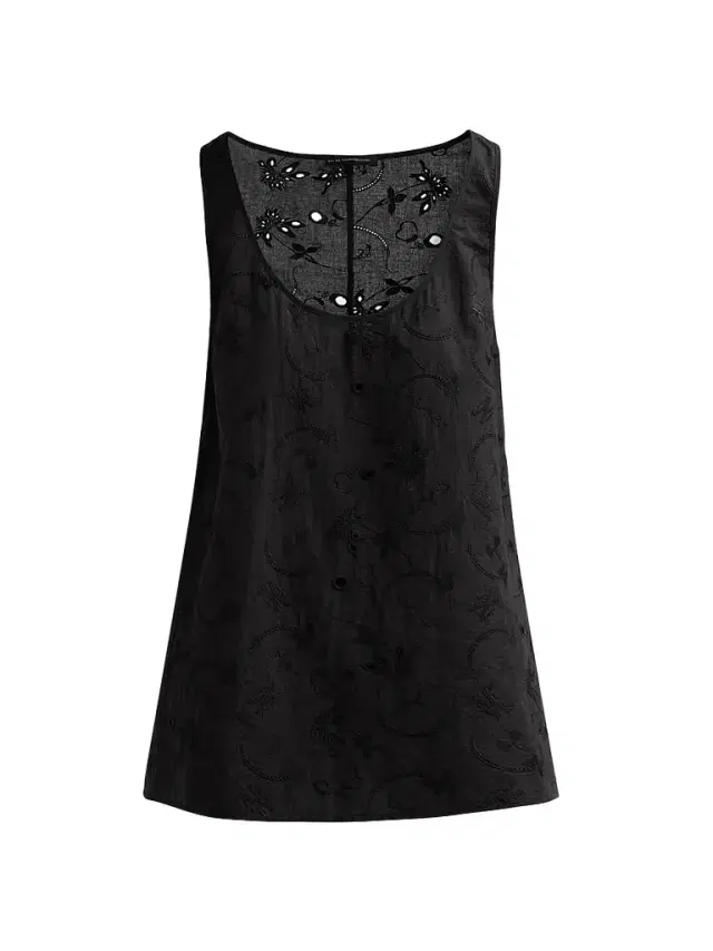 Women's Simone Cotton Eyelet Mini Dress - Black Women's Simone Cotton Eyelet Mini Dress - Black