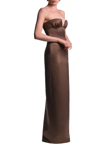 BCBGMAXAZRIA Women's Mariane Strapless Column Gown - Chocolate | Thumbnail 3 BCBGMAXAZRIA Women's Mariane Strapless Column Gown - Chocolate | Thumbnail 3