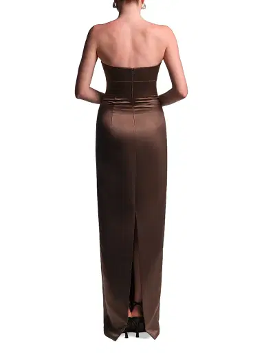 BCBGMAXAZRIA Women's Mariane Strapless Column Gown - Chocolate | Thumbnail 4 BCBGMAXAZRIA Women's Mariane Strapless Column Gown - Chocolate | Thumbnail 4