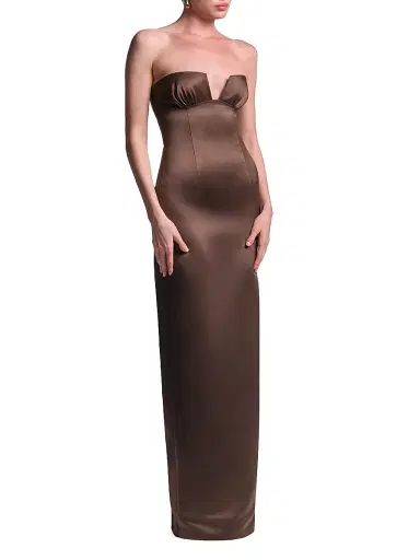 BCBGMAXAZRIA Women's Mariane Strapless Column Gown - Chocolate | Thumbnail 5 BCBGMAXAZRIA Women's Mariane Strapless Column Gown - Chocolate | Thumbnail 5