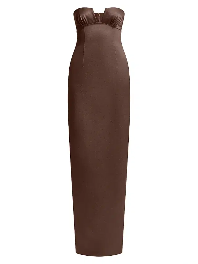 Women's Mariane Strapless Column Gown - Chocolate Women's Mariane Strapless Column Gown - Chocolate
