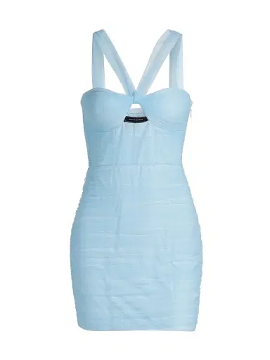 BCBGMAXAZRIA Women's Tulle Halterneck Minidress - Sky Way | Thumbnail 1 BCBGMAXAZRIA Women's Tulle Halterneck Minidress - Sky Way | Thumbnail 1