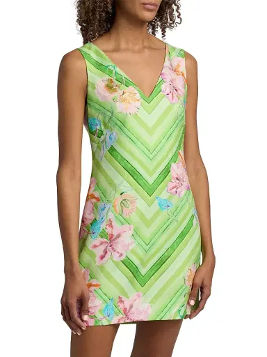 Saloni Women's Alba-C Printed A-Line Minidress - Lilia Ornamental Placement | Thumbnail 3 Saloni Women's Alba-C Printed A-Line Minidress - Lilia Ornamental Placement | Thumbnail 3