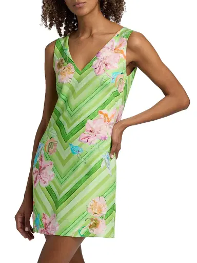 Saloni Women's Alba-C Printed A-Line Minidress - Lilia Ornamental Placement | Thumbnail 4 Saloni Women's Alba-C Printed A-Line Minidress - Lilia Ornamental Placement | Thumbnail 4