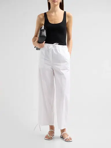 TOTEME Women's Drawstring Cotton Trousers | Thumbnail 2 TOTEME Women's Drawstring Cotton Trousers | Thumbnail 2