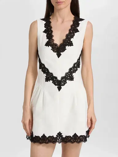 Simkhai Women's Minna Contrast Lace Appliqué Mini Dress - Ivory Multi - Size 14 | Thumbnail 3 Simkhai Women's Minna Contrast Lace Appliqué Mini Dress - Ivory Multi - Size 14 | Thumbnail 3