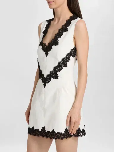 Simkhai Women's Minna Contrast Lace Appliqué Mini Dress - Ivory Multi - Size 14 | Thumbnail 4 Simkhai Women's Minna Contrast Lace Appliqué Mini Dress - Ivory Multi - Size 14 | Thumbnail 4