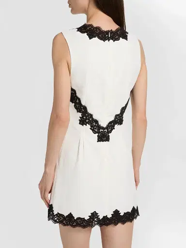 Simkhai Women's Minna Contrast Lace Appliqué Mini Dress - Ivory Multi - Size 14 | Thumbnail 5 Simkhai Women's Minna Contrast Lace Appliqué Mini Dress - Ivory Multi - Size 14 | Thumbnail 5