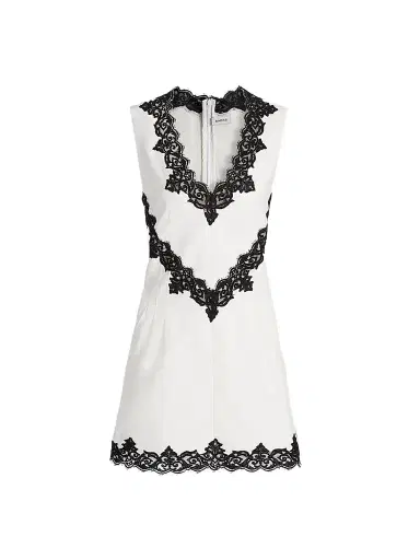 Simkhai Women's Minna Contrast Lace Appliqué Mini Dress - Ivory Multi - Size 14 | Thumbnail 1 Simkhai Women's Minna Contrast Lace Appliqué Mini Dress - Ivory Multi - Size 14 | Thumbnail 1
