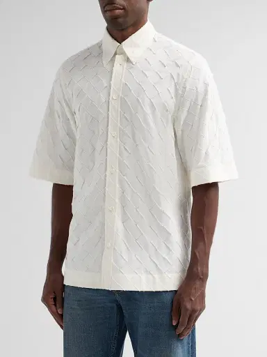Bottega Veneta Men's Intrecciato Cotton Poplin Shirt | Thumbnail 4 Bottega Veneta Men's Intrecciato Cotton Poplin Shirt | Thumbnail 4
