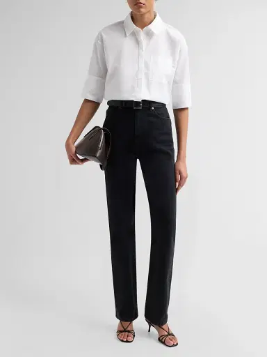 7 For All Mankind Women's Pocket Poplin Cotton Shirt - Popeline Optica | Thumbnail 2 7 For All Mankind Women's Pocket Poplin Cotton Shirt - Popeline Optica | Thumbnail 2