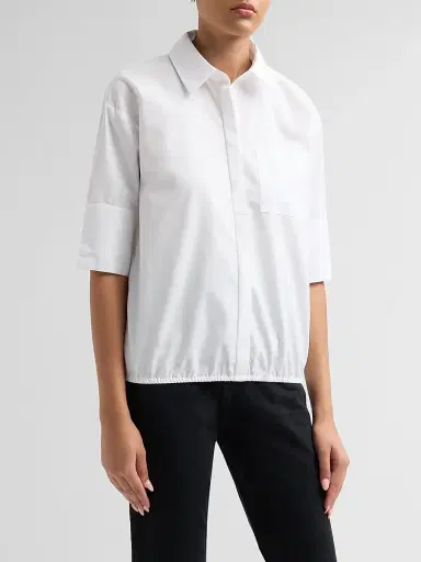 7 For All Mankind Women's Pocket Poplin Cotton Shirt - Popeline Optica | Thumbnail 4 7 For All Mankind Women's Pocket Poplin Cotton Shirt - Popeline Optica | Thumbnail 4