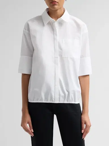 7 For All Mankind Women's Pocket Poplin Cotton Shirt - Popeline Optica | Thumbnail 5 7 For All Mankind Women's Pocket Poplin Cotton Shirt - Popeline Optica | Thumbnail 5