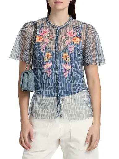 Johnny Was Women's Leandra Izumi-Print Blouse - Izumi - Size XL | Thumbnail 3 Johnny Was Women's Leandra Izumi-Print Blouse - Izumi - Size XL | Thumbnail 3