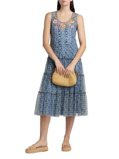 Johnny Was Women's Dorotea Izumi Print Midi Dress - Izumi - Size XL | Thumbnail 2 Johnny Was Women's Dorotea Izumi Print Midi Dress - Izumi - Size XL | Thumbnail 2