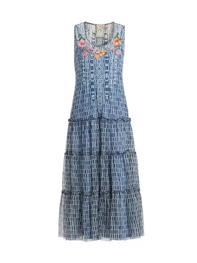 Johnny Was Women's Dorotea Izumi Print Midi Dress - Izumi - Size XL | Thumbnail 1 Johnny Was Women's Dorotea Izumi Print Midi Dress - Izumi - Size XL | Thumbnail 1