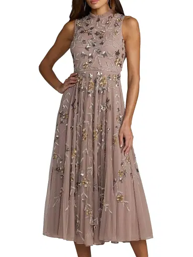 Mac Duggal Women's Floral Embellished Chiffon Cocktail Dress | Thumbnail 1 Mac Duggal Women's Floral Embellished Chiffon Cocktail Dress | Thumbnail 1