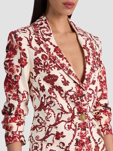 Alice + Olivia Women's Macey Floral Linen-Blend Fitted Blazer - Winding Road | Thumbnail 5 Alice + Olivia Women's Macey Floral Linen-Blend Fitted Blazer - Winding Road | Thumbnail 5