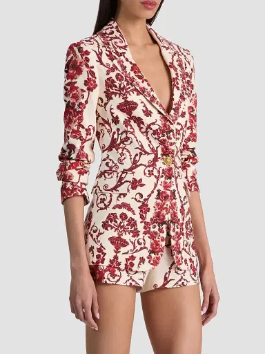 Alice + Olivia Women's Macey Floral Linen-Blend Fitted Blazer - Winding Road | Thumbnail 6 Alice + Olivia Women's Macey Floral Linen-Blend Fitted Blazer - Winding Road | Thumbnail 6