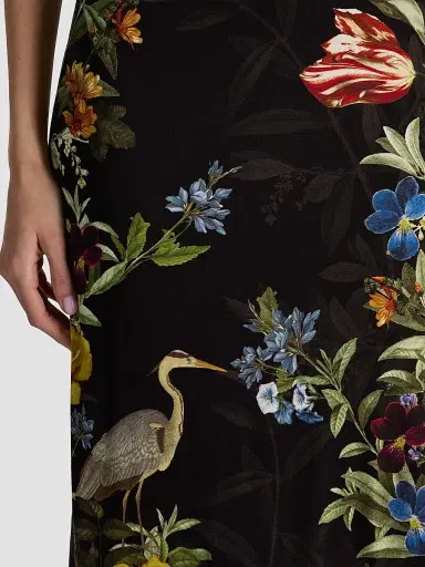 ALICE + OLIVIA Women's Delora Floral Strapless Maxi Dress - Desert Sprigs Black | Thumbnail 4 ALICE + OLIVIA Women's Delora Floral Strapless Maxi Dress - Desert Sprigs Black | Thumbnail 4