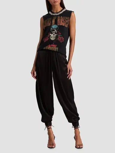 Alice + Olivia Women's Micah Embellished Muscle T-Shirt - Guns Roses | Thumbnail 2 Alice + Olivia Women's Micah Embellished Muscle T-Shirt - Guns Roses | Thumbnail 2