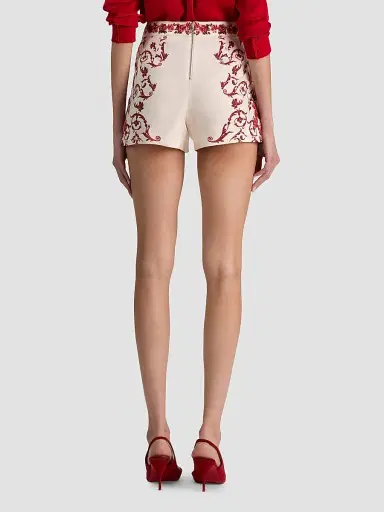Alice + Olivia Women's Hera Floral Linen-Blend High-Rise Shorts - Winding Road | Thumbnail 3 Alice + Olivia Women's Hera Floral Linen-Blend High-Rise Shorts - Winding Road | Thumbnail 3