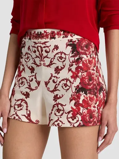 Alice + Olivia Women's Hera Floral Linen-Blend High-Rise Shorts - Winding Road | Thumbnail 5 Alice + Olivia Women's Hera Floral Linen-Blend High-Rise Shorts - Winding Road | Thumbnail 5