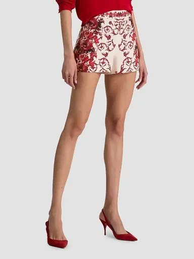Alice + Olivia Women's Hera Floral Linen-Blend High-Rise Shorts - Winding Road | Thumbnail 6 Alice + Olivia Women's Hera Floral Linen-Blend High-Rise Shorts - Winding Road | Thumbnail 6