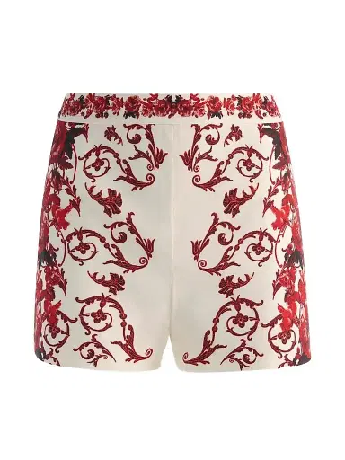 Alice + Olivia Women's Hera Floral Linen-Blend High-Rise Shorts - Winding Road | Thumbnail 1 Alice + Olivia Women's Hera Floral Linen-Blend High-Rise Shorts - Winding Road | Thumbnail 1