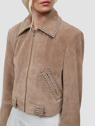 Staud Women's Hugo Studded Suede Jacket | Thumbnail 6 Staud Women's Hugo Studded Suede Jacket | Thumbnail 6