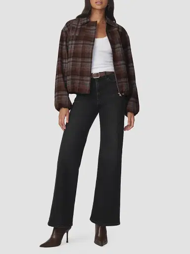 Joe's Jeans Women's The Bella Plaid Bomber Jacket | Thumbnail 2 Joe's Jeans Women's The Bella Plaid Bomber Jacket | Thumbnail 2