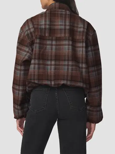 Joe's Jeans Women's The Bella Plaid Bomber Jacket | Thumbnail 3 Joe's Jeans Women's The Bella Plaid Bomber Jacket | Thumbnail 3