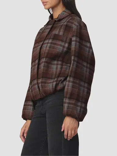 Joe's Jeans Women's The Bella Plaid Bomber Jacket | Thumbnail 6 Joe's Jeans Women's The Bella Plaid Bomber Jacket | Thumbnail 6