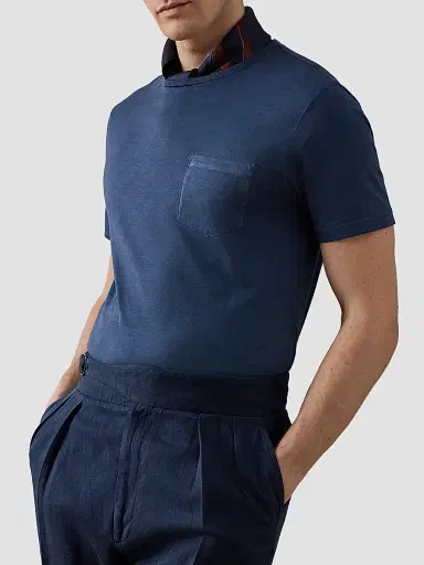 Ralph Lauren Purple Label Men's Garment-Dyed Cotton Pocket T-Shirt | Thumbnail 2 Ralph Lauren Purple Label Men's Garment-Dyed Cotton Pocket T-Shirt | Thumbnail 2