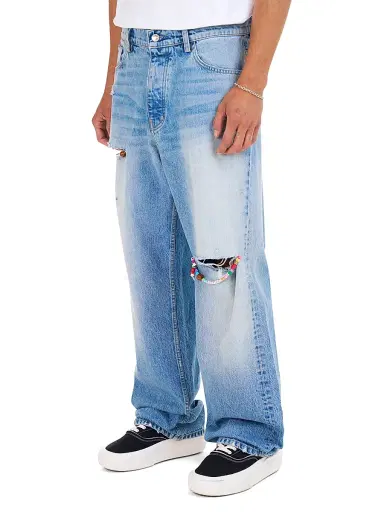 Nahmias Men's Friendship Baggy Jeans - Light Wash Denim - Size 30 | Thumbnail 2 Nahmias Men's Friendship Baggy Jeans - Light Wash Denim - Size 30 | Thumbnail 2