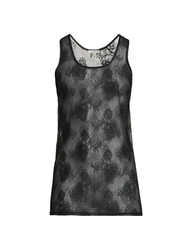 Fleur du Mal Women's Bouquet Floral Lace Tank Top - Black | Thumbnail 1 Fleur du Mal Women's Bouquet Floral Lace Tank Top - Black | Thumbnail 1