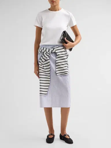 Brandon Maxwell Women's The Townes Cotton Pencil Skirt | Thumbnail 2 Brandon Maxwell Women's The Townes Cotton Pencil Skirt | Thumbnail 2