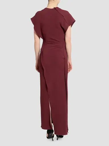 Victoria Beckham Women's Victoria Asymmetric Midi Dress - Cinnabar Red | Thumbnail 3 Victoria Beckham Women's Victoria Asymmetric Midi Dress - Cinnabar Red | Thumbnail 3