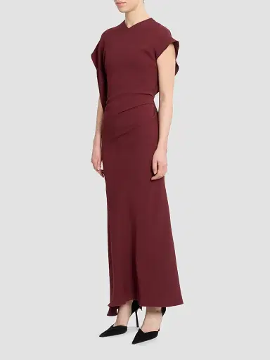 Victoria Beckham Women's Victoria Asymmetric Midi Dress - Cinnabar Red | Thumbnail 4 Victoria Beckham Women's Victoria Asymmetric Midi Dress - Cinnabar Red | Thumbnail 4