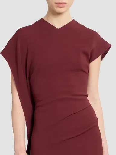 Victoria Beckham Women's Victoria Asymmetric Midi Dress - Cinnabar Red | Thumbnail 5 Victoria Beckham Women's Victoria Asymmetric Midi Dress - Cinnabar Red | Thumbnail 5