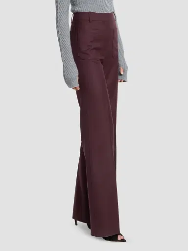 Victoria Beckham Women's Alina Wide-Leg High-Rise Wool Trousers | Thumbnail 4 Victoria Beckham Women's Alina Wide-Leg High-Rise Wool Trousers | Thumbnail 4