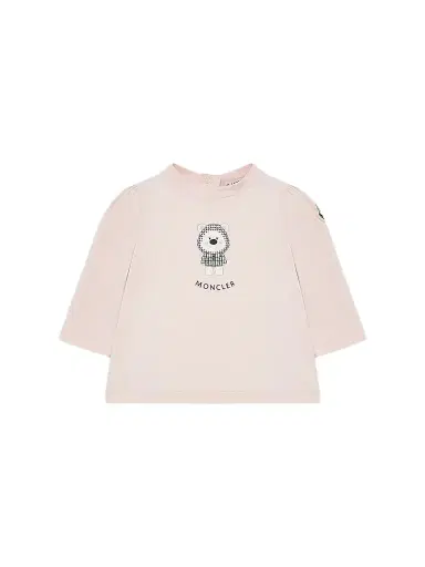 Moncler Baby Girl's & Little Girl's Long Sleeves Crewneck T-Shirt in Cotton - Light Pink | Thumbnail 1 Moncler Baby Girl's & Little Girl's Long Sleeves Crewneck T-Shirt in Cotton - Light Pink | Thumbnail 1