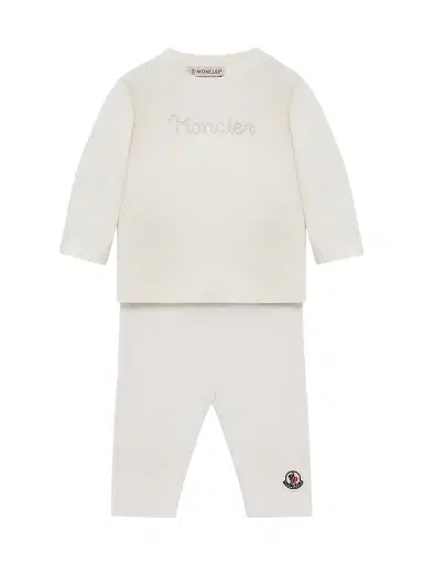 Moncler Baby's Set in Cotton - White 12 Months | Thumbnail 1 Moncler Baby's Set in Cotton - White 12 Months | Thumbnail 1