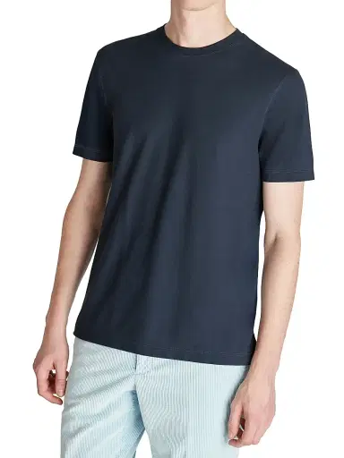 Slowear Men's Ice Cotton Crewneck T-Shirt - Medium Blue - Size 48 | Thumbnail 2 Slowear Men's Ice Cotton Crewneck T-Shirt - Medium Blue - Size 48 | Thumbnail 2