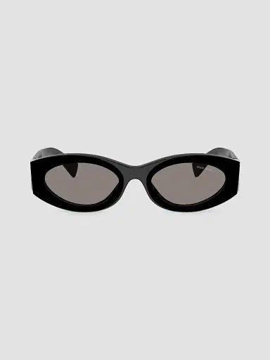 Miu Miu Women's 54MM Oval Sunglasses - Dark Black | Thumbnail 2 Miu Miu Women's 54MM Oval Sunglasses - Dark Black | Thumbnail 2