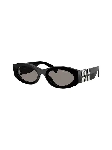 Miu Miu Women's 54MM Oval Sunglasses - Dark Black | Thumbnail 1 Miu Miu Women's 54MM Oval Sunglasses - Dark Black | Thumbnail 1