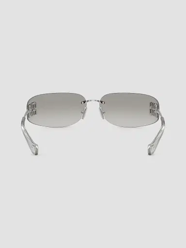 Miu Miu Women's 75MM Rimless Wrap Sunglasses - Silver | Thumbnail 3 Miu Miu Women's 75MM Rimless Wrap Sunglasses - Silver | Thumbnail 3