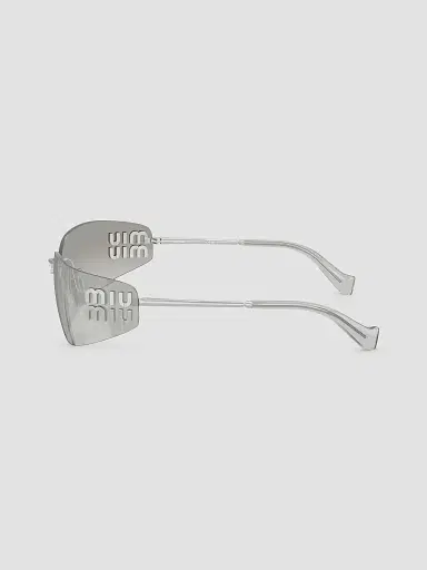 Miu Miu Women's 75MM Rimless Wrap Sunglasses - Silver | Thumbnail 4 Miu Miu Women's 75MM Rimless Wrap Sunglasses - Silver | Thumbnail 4